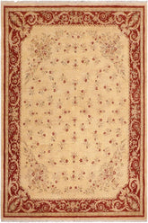 handmade Transitional Kafkaz Beige Rust Hand Knotted RECTANGLE 100% WOOL area rug 8 x 10